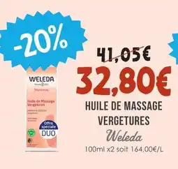 Naturalia Weleda huile de massage vergetures offre