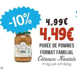 Naturalia Coteaux nantais purée de pommes format familial offre