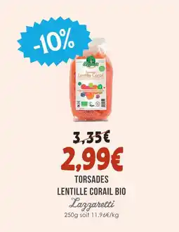 Naturalia Lazzaretti torsades lentille corail bio offre