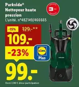 Lidl Lidl - nettoyeur haute pression offre