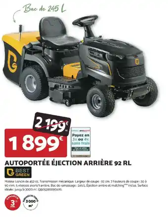 Autoportée éjection arrière 92 rl