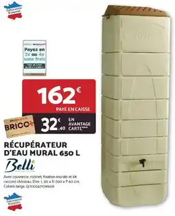 Bricomarché Récupérateur d'eau mural offre