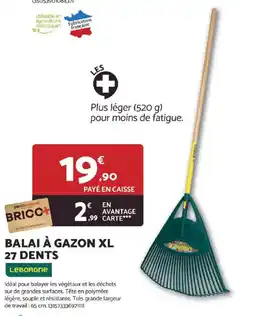 Bricomarché Balai à gazon xl 27 dents offre