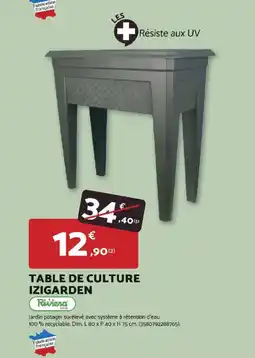 Bricomarché Table de culture izigarden offre