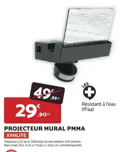 Bricomarché Projecteur mural pmma xanlite offre