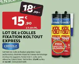 Bricomarché Lot de 2 colles fixation koltout express offre
