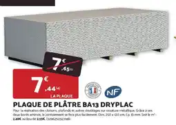 Bricomarché Plaque de plâtre ba13 dryplac offre