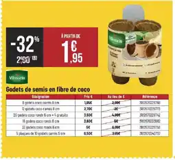 Bricorama VILMORIN Godets de semis en fibre de coco offre