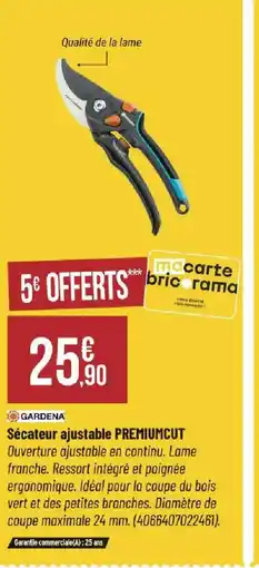 Bricorama GARDENA Sécateur ajustable PREMIUMCUT offre