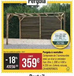 Bricorama Pergola à ventelles offre