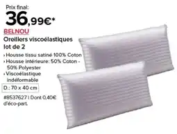 Costco Belnou oreillers viscoélastiques lot de 2 offre