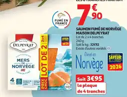 Auchan Supermarché MAISON DELPEYRAT Saumon fumé de norvège offre