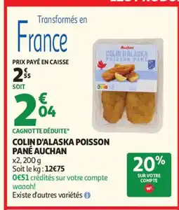 Auchan Supermarché AUCHAN Colin d'alaska poisson pané offre