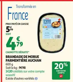 Auchan Supermarché AUCHAN Brandade de morue parmentière offre