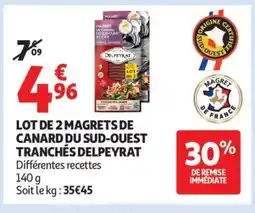 Auchan Supermarché DELPEYRAT Lot de 2 magrets de canard du sud-ouest tranchés offre