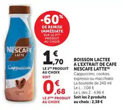 U Express Boisson lactee a l'extrait de cafe nescafe latte offre