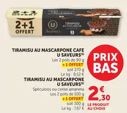 U Express Tiramisu au mascarpone cafe u saveurs offre