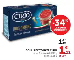 U Express Coulis de tomate cirio offre