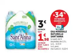 U Express SANT'ANNA Eau minerale naturelle offre