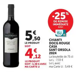 U Express Chianti docg rouge casa sant orsola 2024 offre