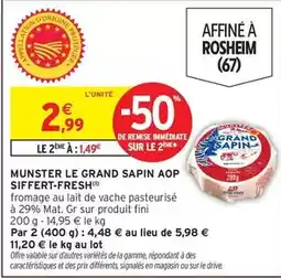 Intermarché Fini - munster le grand sapin aop offre
