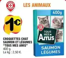 E.Leclerc Tous - croquettes chat saumon et légumes offre