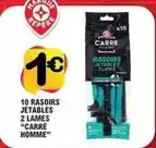 E.Leclerc Carrefour - 10 rasoirs jetables 2 lames carré homme offre