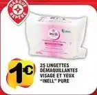 E.Leclerc 25 lingettes demaquillants visage et yeux inell pure offre