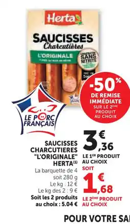 U Express HERTA Saucisses charcutieres l'originale offre