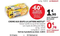 U Express Creme aux ceufs la laitiere nestle offre