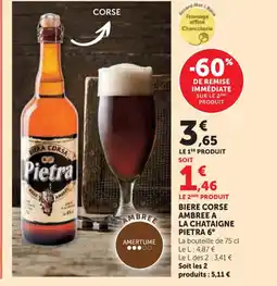 U Express PIETRA 6° Biere corse ambree a la chataigne offre