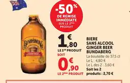 U Express BUNDABERG Biere sans alcool ginger beer offre