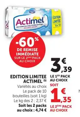 Maximarché Edition limitee actimel offre