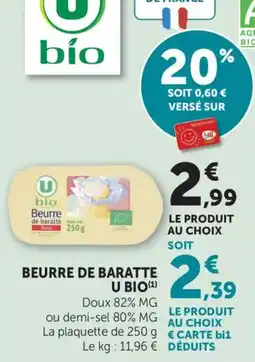 Maximarché Beurre de baratte u bio offre