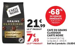 Maximarché Cafe en grains classique carte noire offre