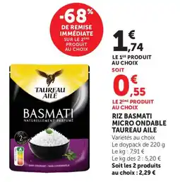 Maximarché Riz basmati micro ondable taureau aile offre