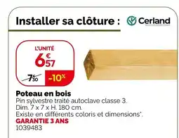 Weldom CERLAND Poteau en bois offre