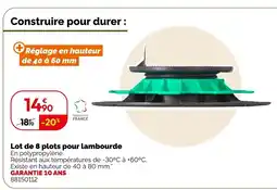 Weldom Lot de 8 plots pour lambourde offre