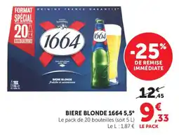 Maximarché Biere blonde 1664 5,5° offre