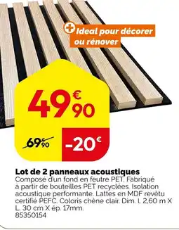 Weldom Lot de 2 panneaux acoustiques offre