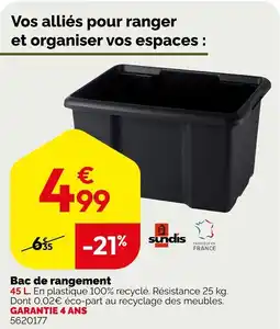 Weldom SUNDIS Bac de rangement offre