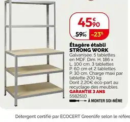 Weldom STRONG WORK Étagère établi offre