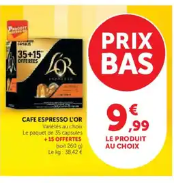Hyper U L'OR Cafe espresso offre