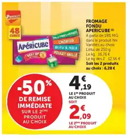 Hyper U APERICUBE Fromage fondu offre