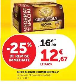 Hyper U GRIMBERGEN 6,7° Biere blonde offre