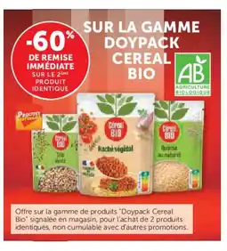 Hyper U CEREAL BIO Sur la gamme doypack offre