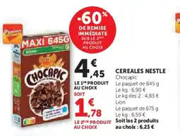 Hyper U CHOCAPIC Cereales nestlr offre