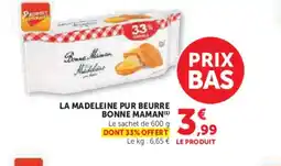 Hyper U BONNE MAMAN La madeleine pur beurre offre