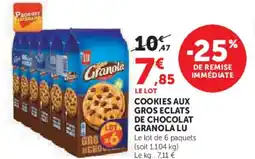 Hyper U LU Cookies aux gros eclats de chocolat granola offre
