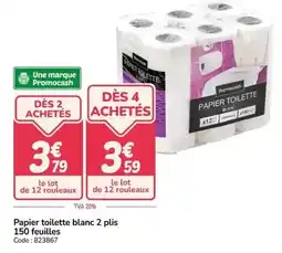 Promocash Papier toilette blanc 2 plis 150 feuilles offre